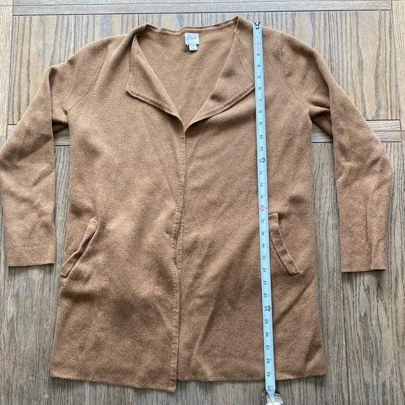 J. Crew Factory Camel Tan Oversized Sweater Blazer Soft Cozy Large Pockets Sz XS - Picture 9 of 11